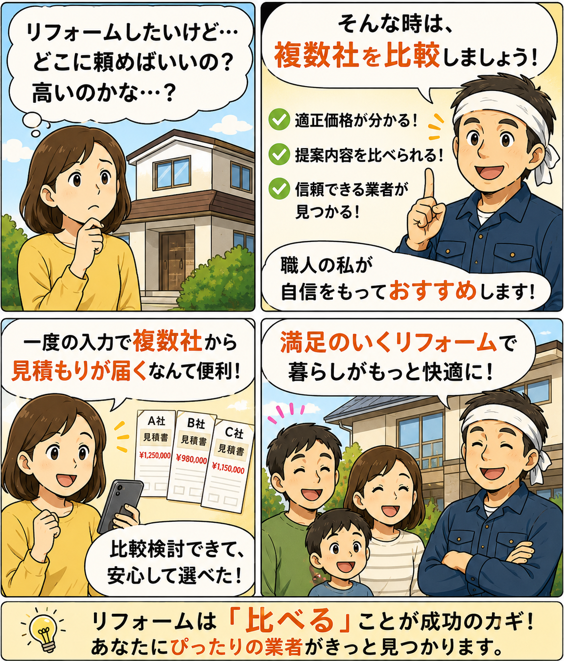 リフォームを頼むときの安心感