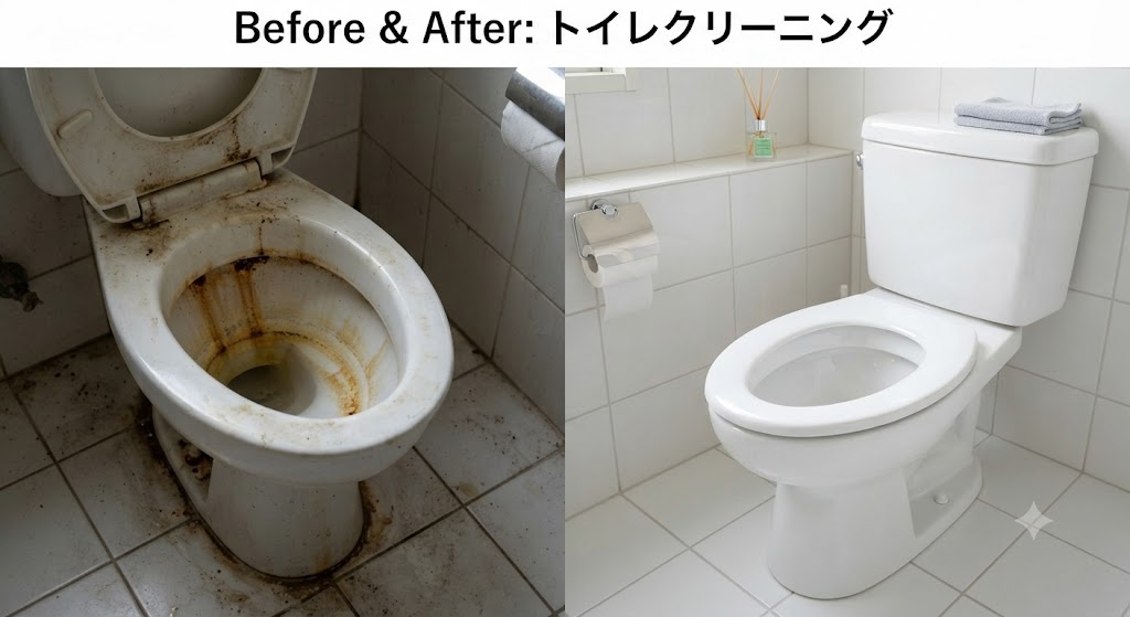 トイレクリーニングのビフォーアフター
